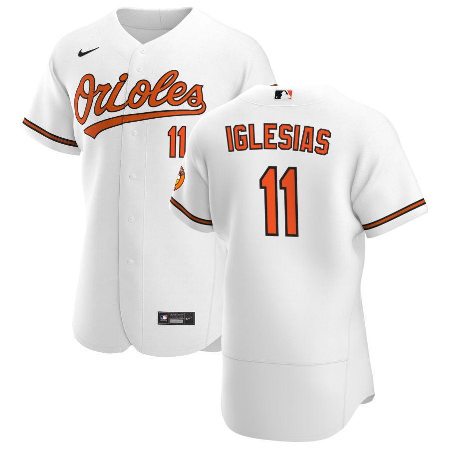 Baltimore Orioles 11 Jose Iglesias Men Nike White Home 2020 Authentic Player MLB Jersey